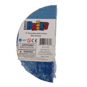 Strictly Briks 6" Half Circle Baseplate stackable Bundle 8 Pack Blue